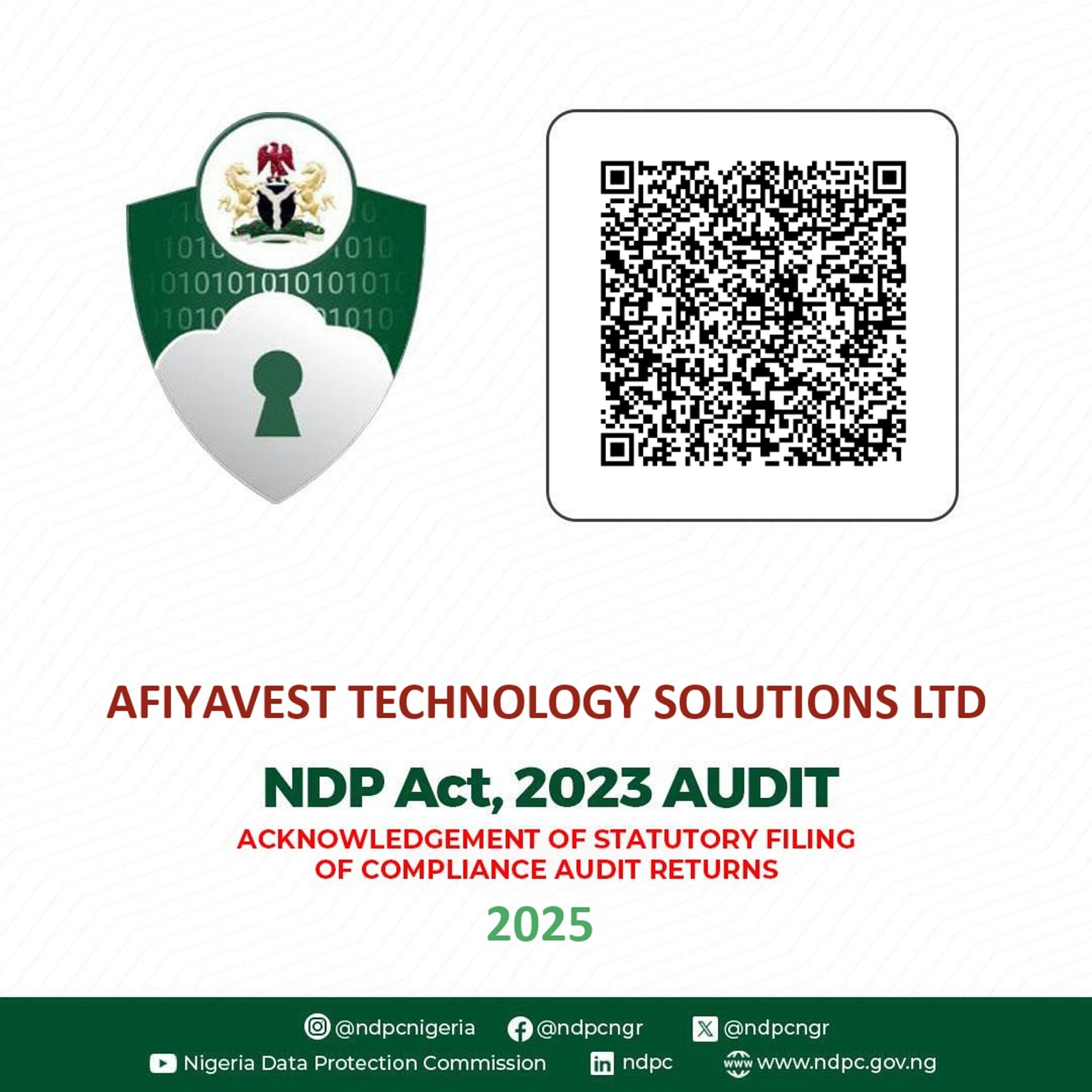 NDPR Compliant - Afiyavest